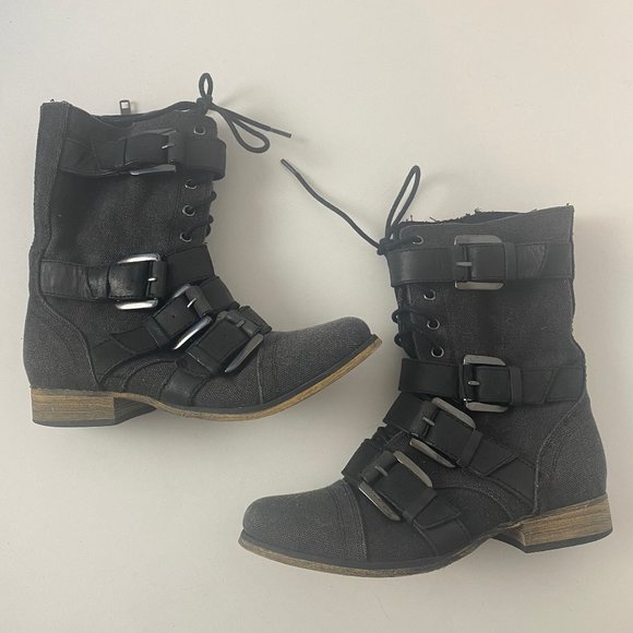 Aldo Black Combat & Moto Boots - Picture 1 of 8